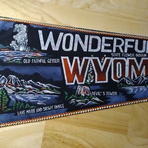Vintage Wyoming State Pennant Flag Japan Felt